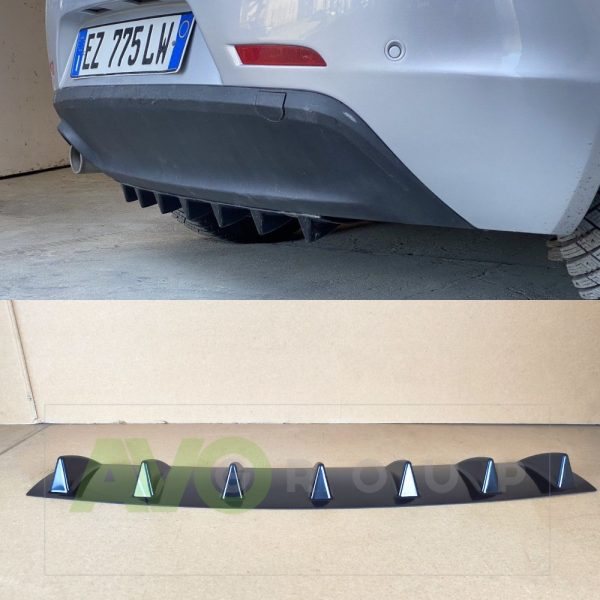 Rear Bumper lower diffuser addon with ribs / fins for Alfa Romeo Giulietta 940
