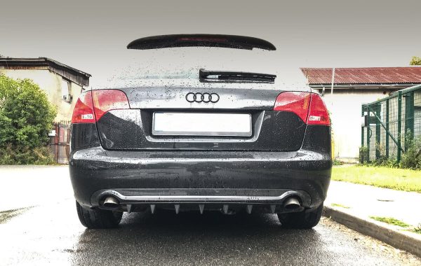 Rear Bumper lower diffuser addon with ribs / fins for Audi A4 B6 B7 - Image 3