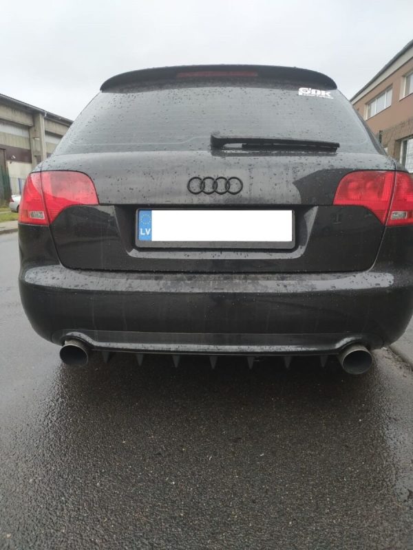 Rear Bumper lower diffuser addon with ribs / fins for Audi A4 B6 B7 - Image 2