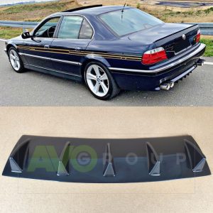 Aizmugurējā bampera apakšējā difuzora papildinājums ar ribām priekš BMW 7 E38