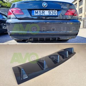 Rear Bumper lower diffuser addon with ribs / fins for BMW 7 E65 E66 2005-2008