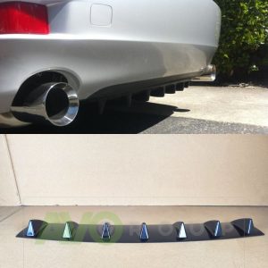 Rear Bumper lower diffuser addon with ribs / fins for Lexus Mk2 XE20 7Rib