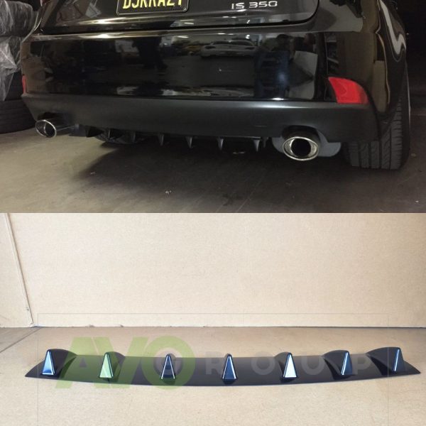 Rear Bumper lower diffuser addon with ribs / fins for Lexus Mk3 XE30