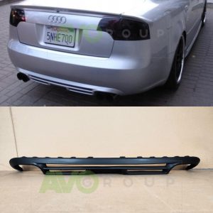 Twin Double Exhaust Rear Bumper Diffuser for Audi A4 B7 2004-2008