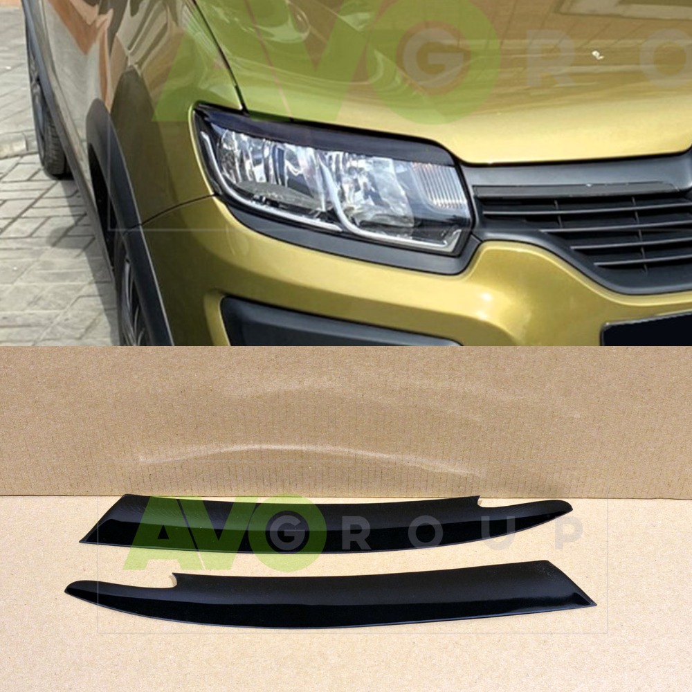 headlight eyelids for renault sandero 2 2012 2016 abs gloss