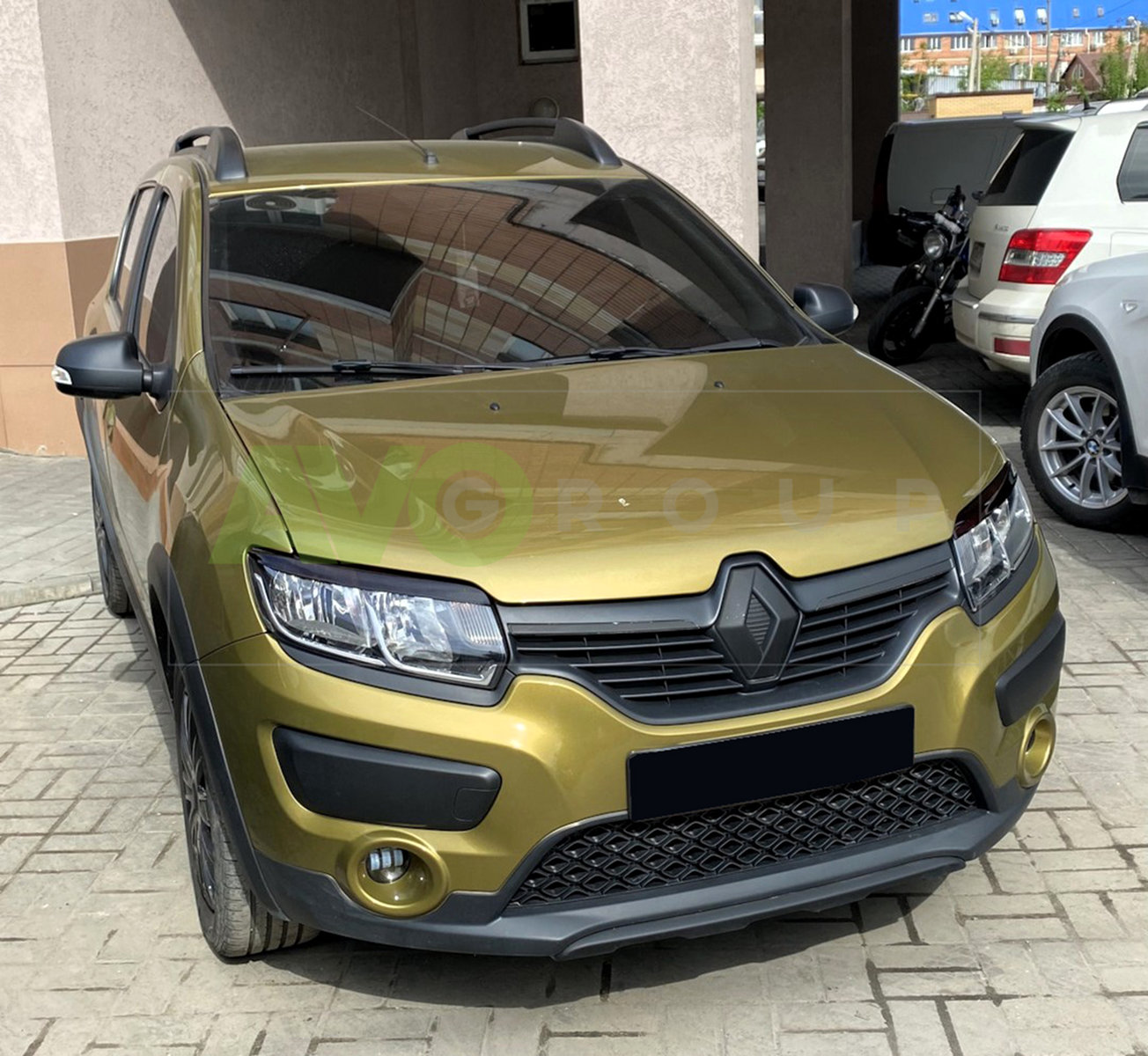 headlight eyelids for renault sandero 2 2012 2016 abs gloss