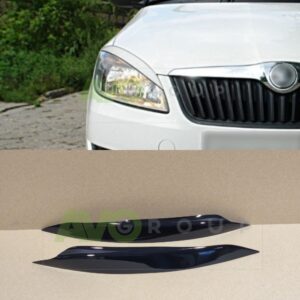 headlight eyelids for skoda fabia 2 / roomster 2006 2010 v1 abs gloss