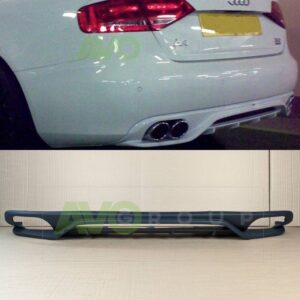 rear bumper diffuser for audi a4 b8 se 2008 2011 (twin double exhaust)