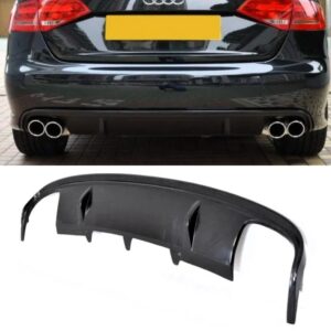 s4 style rear bumper diffuser for audi a4 b8 se 2008 2011 (twin double exhaust)