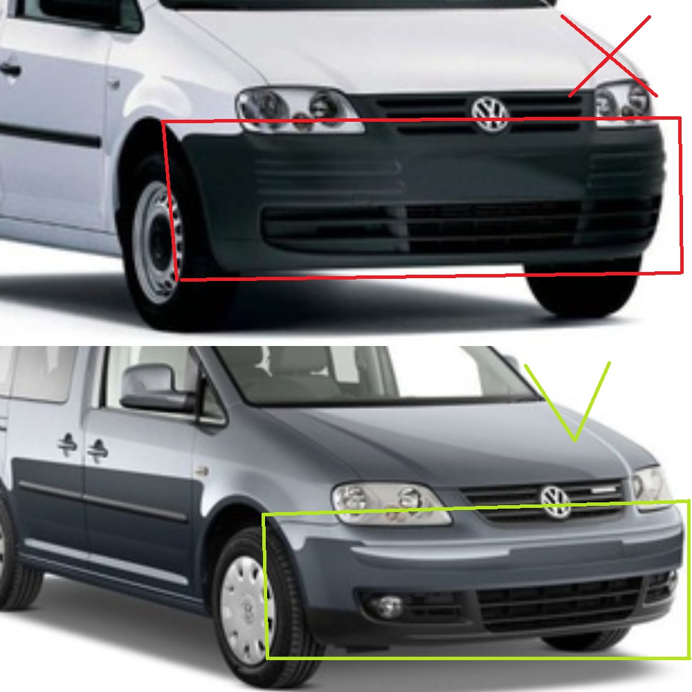 sportline front bumper spoiler lip for vw touran 03 06 + caddy 03 10